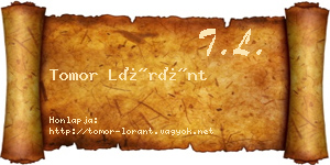 Tomor Lóránt névjegykártya