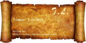 Tomor Lóránt névjegykártya